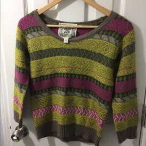 Chelsea & Violet Warm Green & Purple Sweater